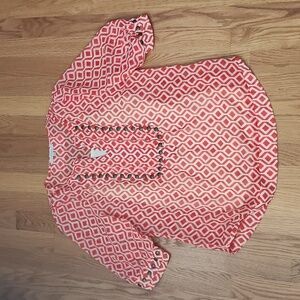 41 Hawthorn Moni Geo Print & Camisole Blouse, Small, Orange